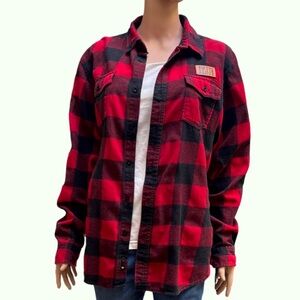 Techstyles Red and Black Flannel Shirt Cotton XL